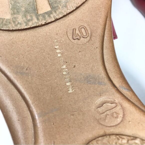 Remonte Dorndorf Red Leather Laser Cut Slip On Closed Toe Gladiator Shoes - Picture 15 of 16